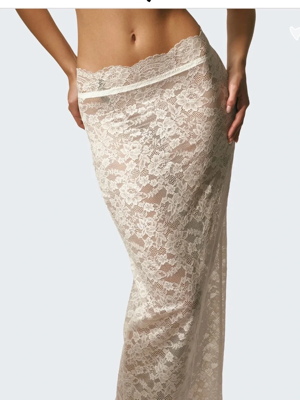 SYRN - 2 Piece Set! White Lace Crop Top and Maxi Skirt Set!  Retail 154.00